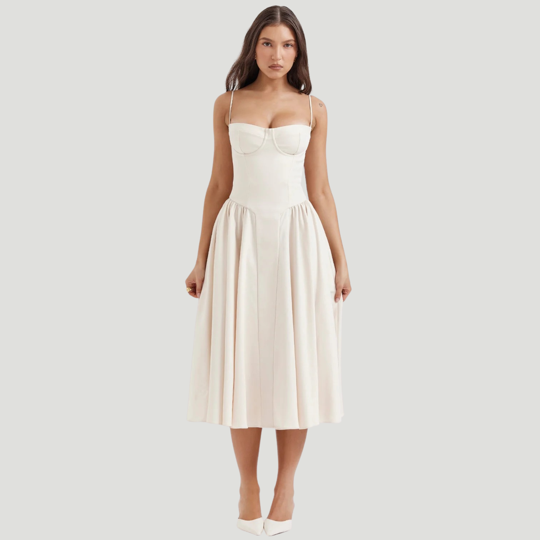 Duglam® Celeste Satin Corset Midi Dress