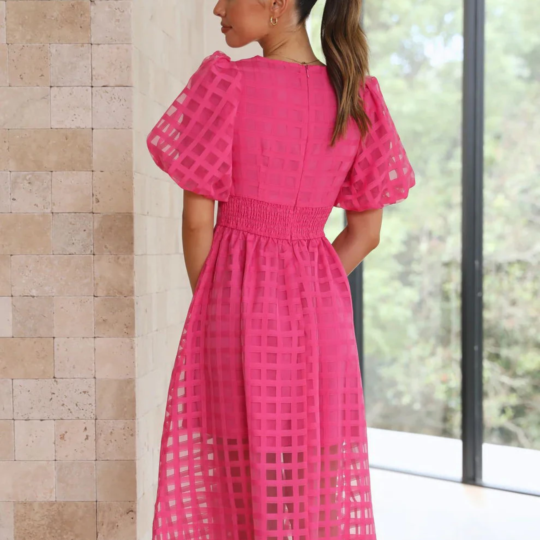 Duglam® Elara Linen‑Blend Midi Dress