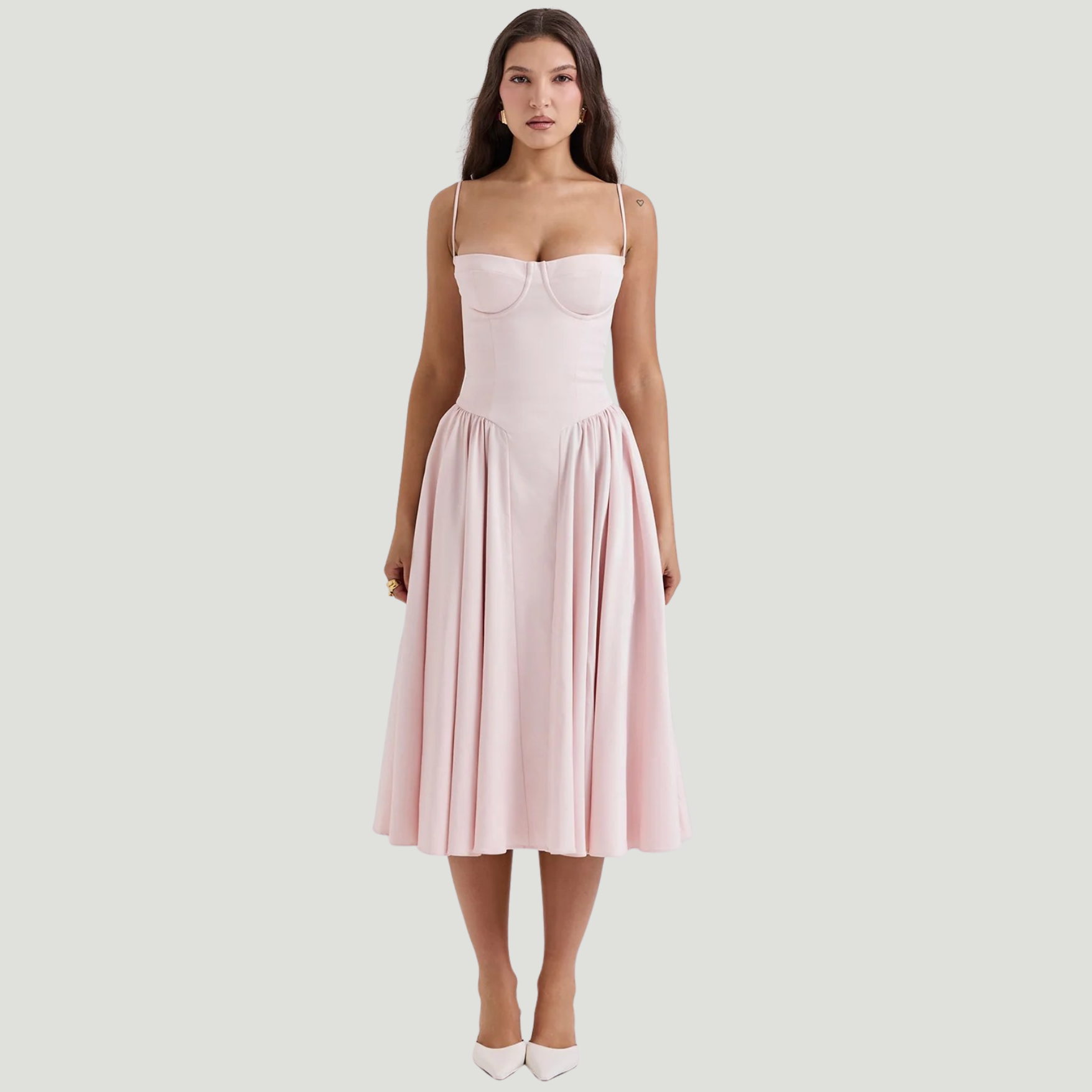 Duglam® Celeste Satin Corset Midi Dress