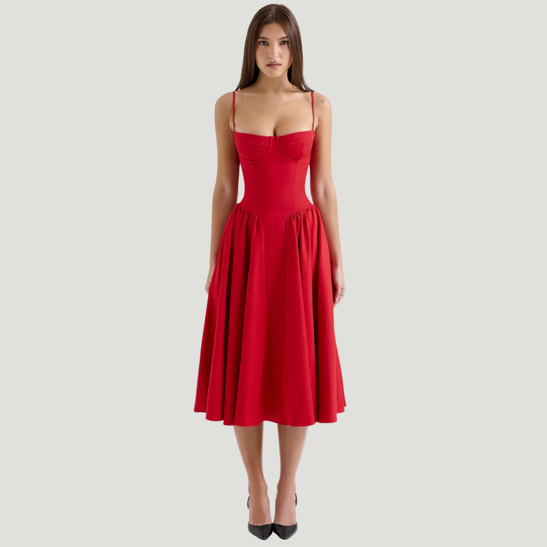 Duglam® Celeste Satin Corset Midi Dress