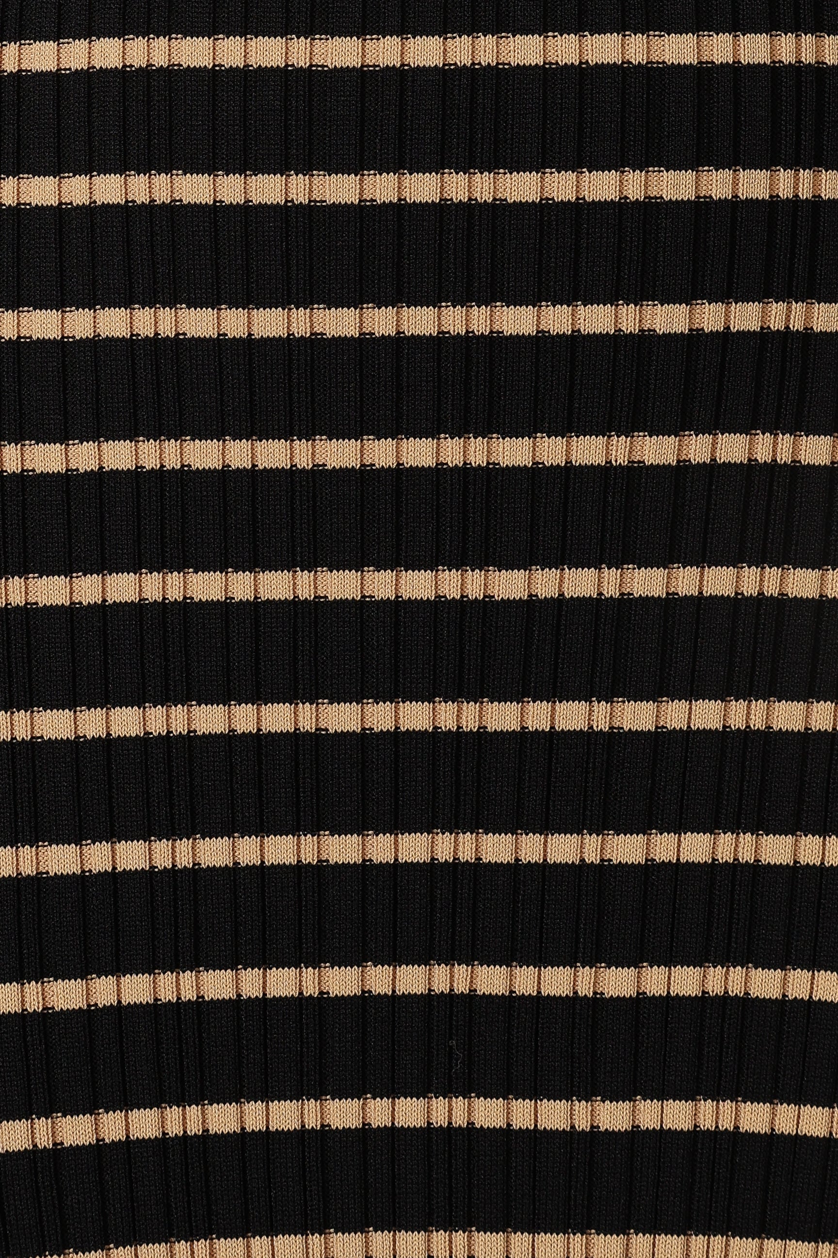 Striped Midi Dress - Black Beige