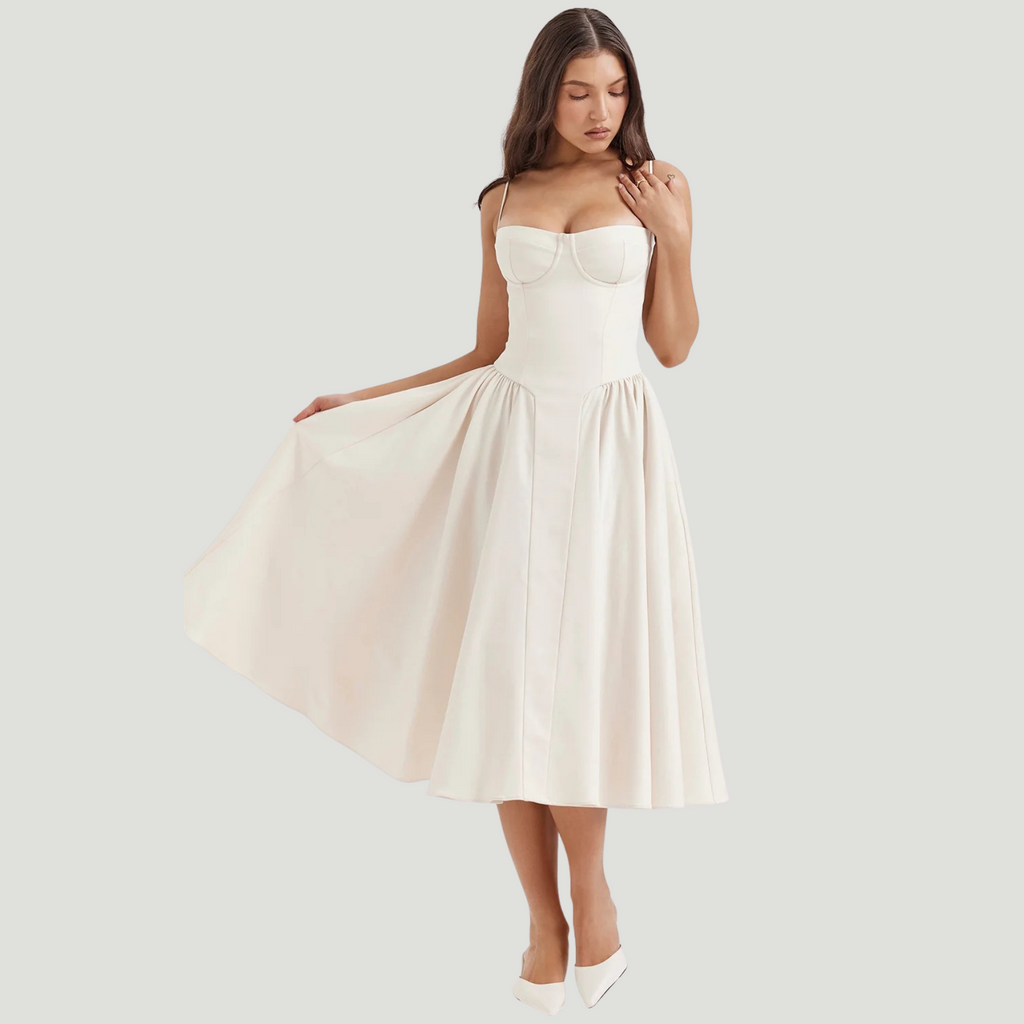 Duglam® Celeste Satin Corset Midi Dress