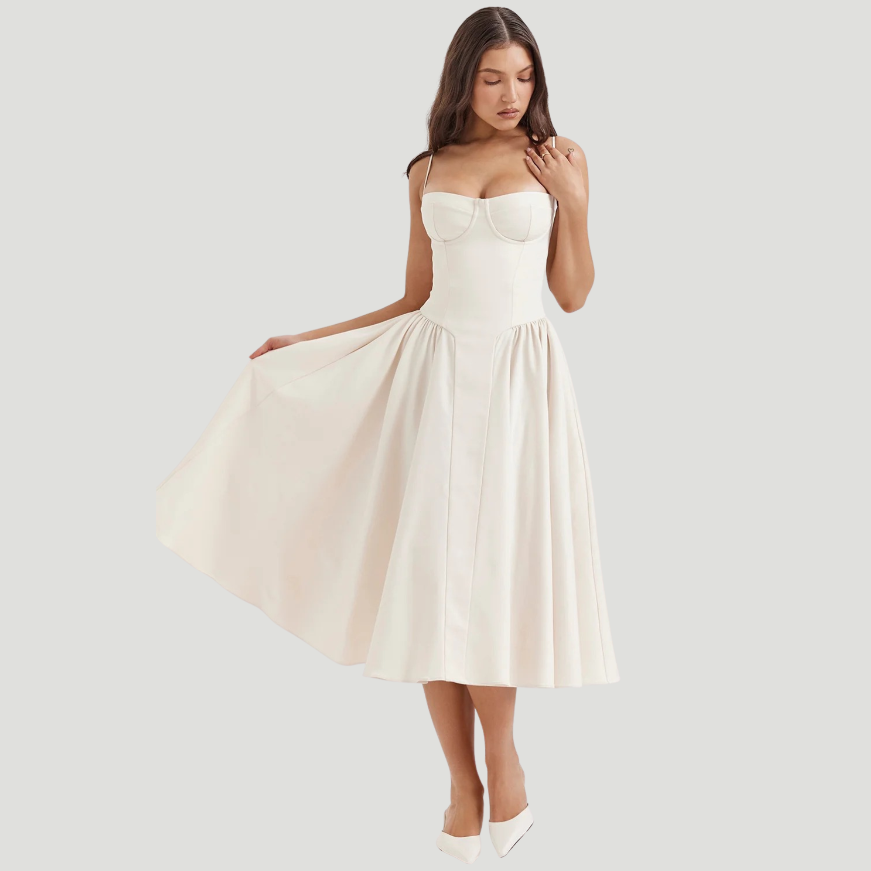 Duglam® Celeste Satin Corset Midi Dress