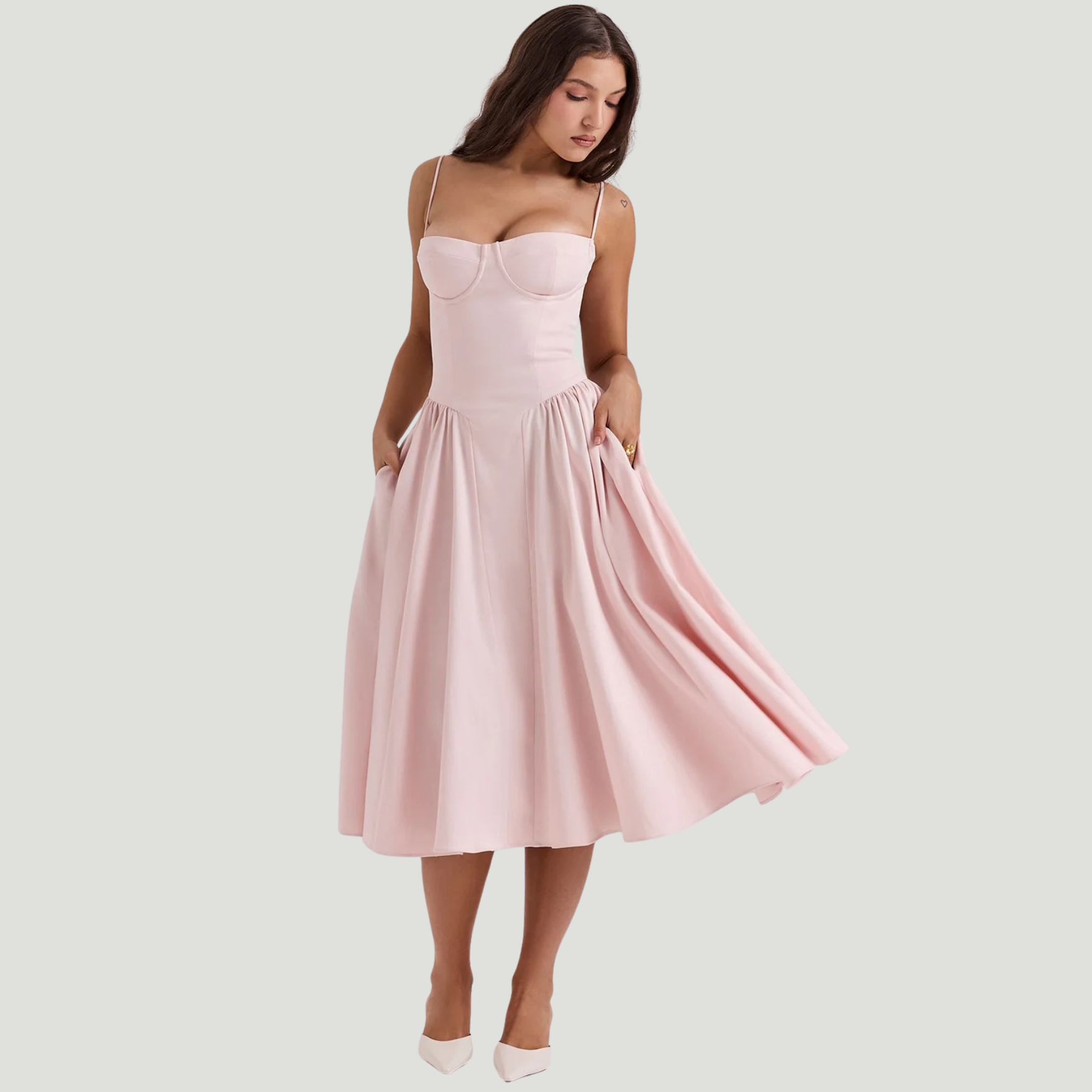 Duglam® Celeste Satin Corset Midi Dress