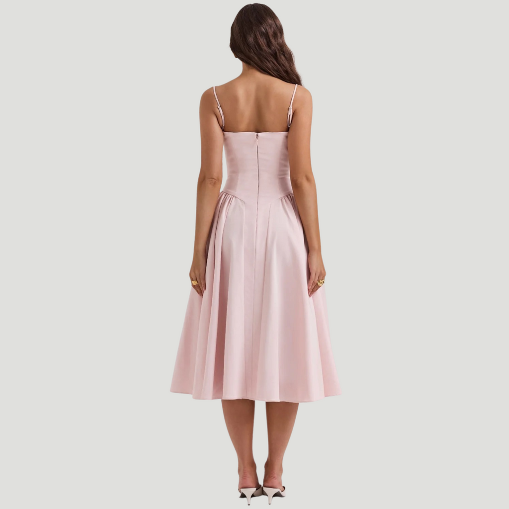 Duglam® Celeste Satin Corset Midi Dress