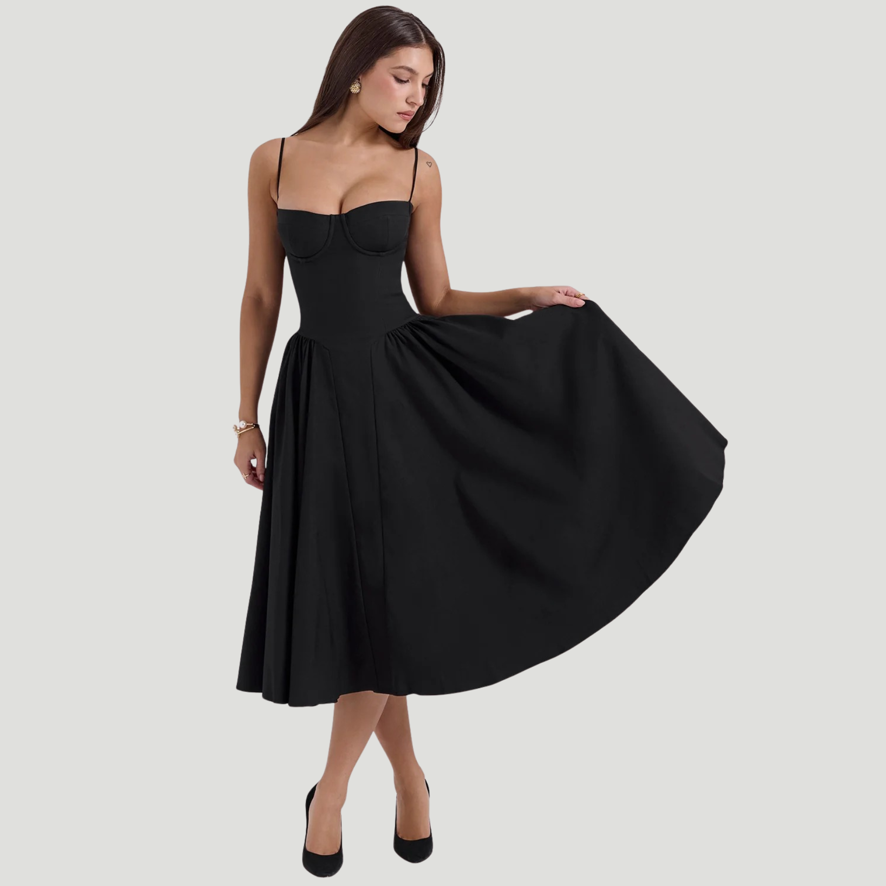Duglam® Celeste Satin Corset Midi Dress