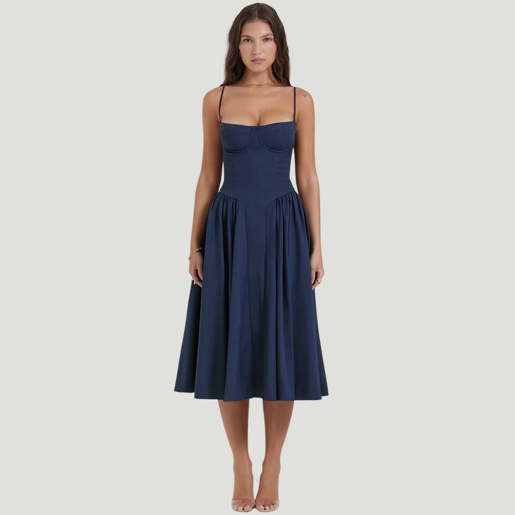 Duglam® Celeste Satin Corset Midi Dress