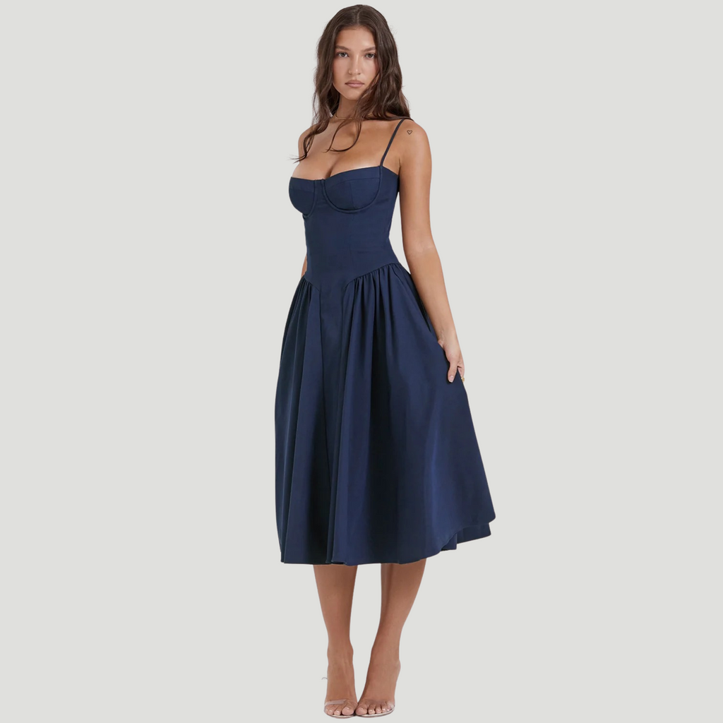 Duglam® Celeste Satin Corset Midi Dress