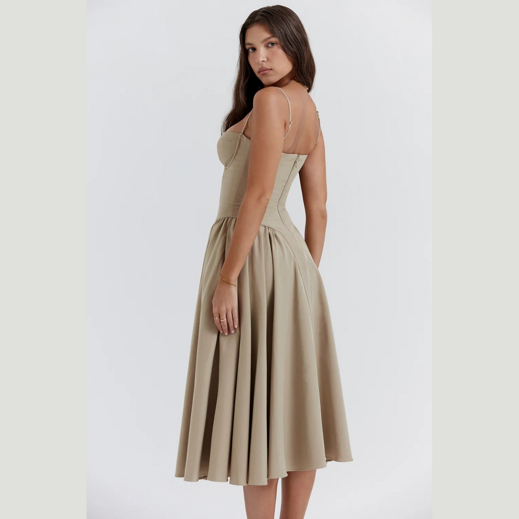 Duglam® Celeste Satin Corset Midi Dress