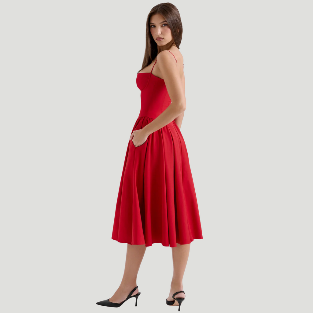 Duglam® Celeste Satin Corset Midi Dress