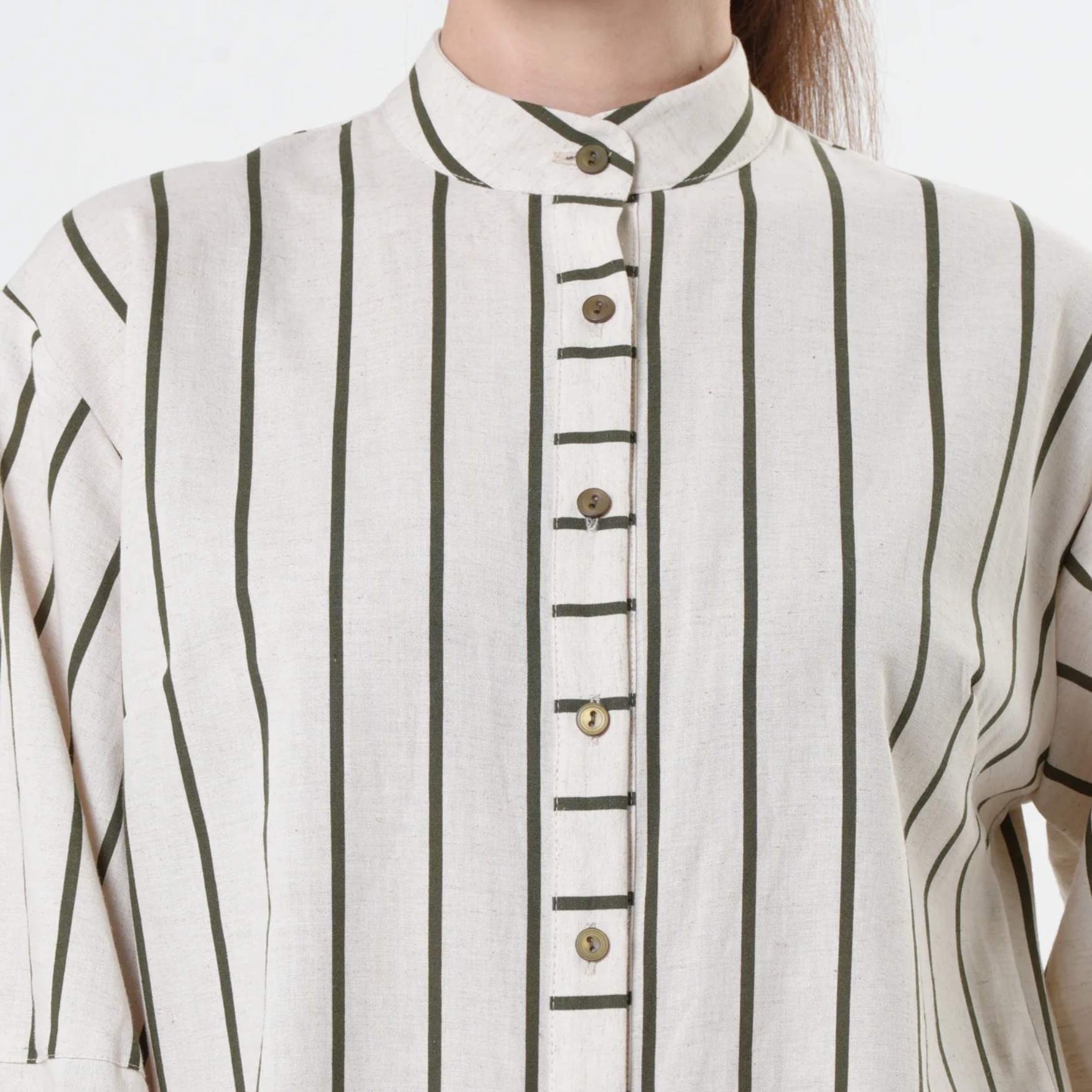 Duglam® Maxi Linen Jumpsuit – Khaki Stripes