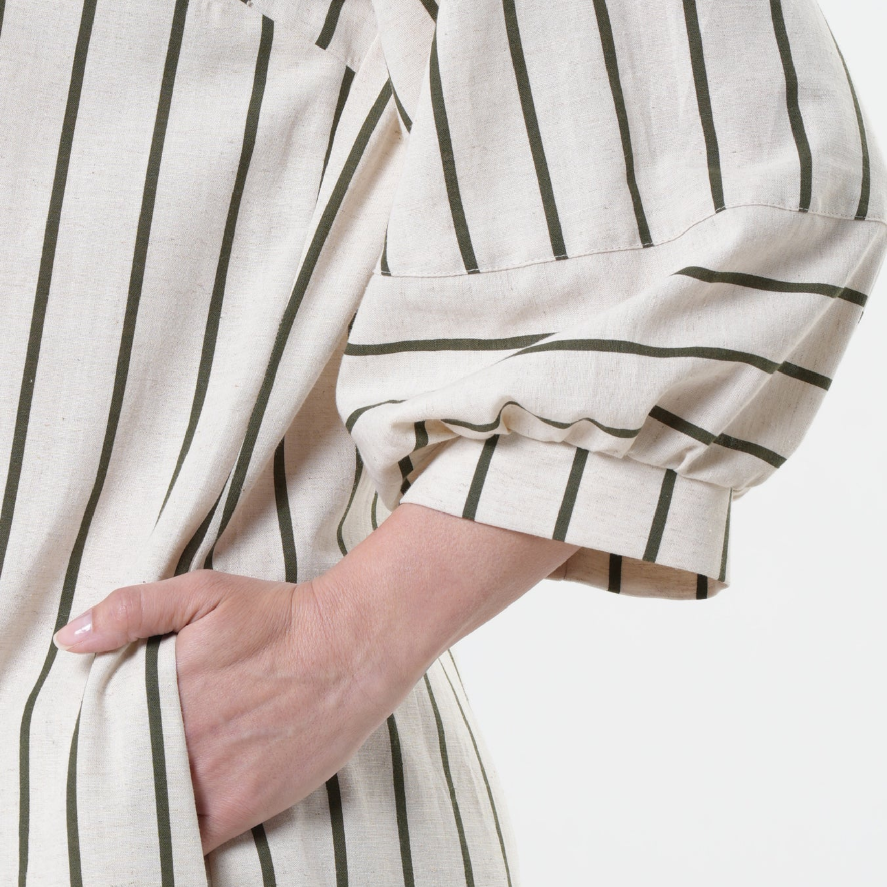 Duglam® Maxi Linen Jumpsuit – Khaki Stripes