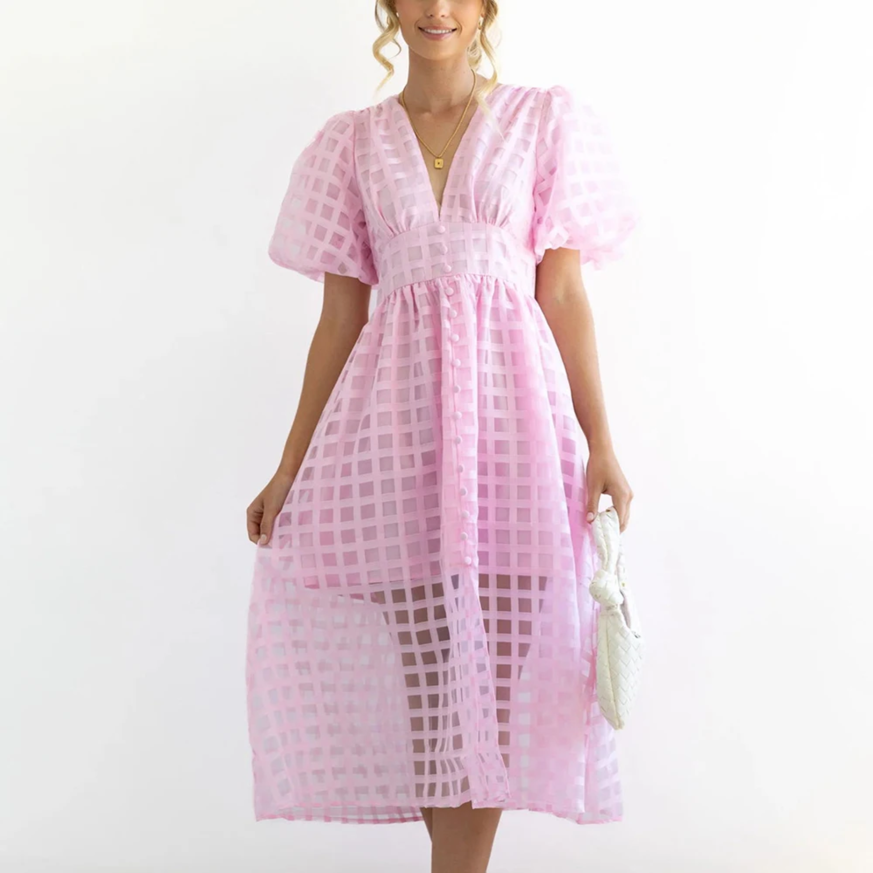 Duglam® Elara Linen‑Blend Midi Dress