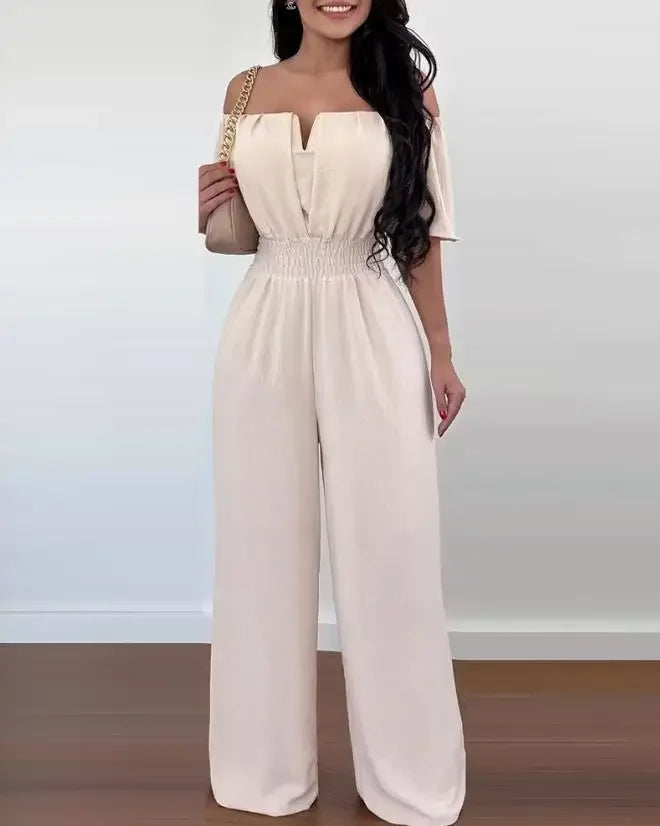 Off Shoulder Wide-Leg Jumpsuit 