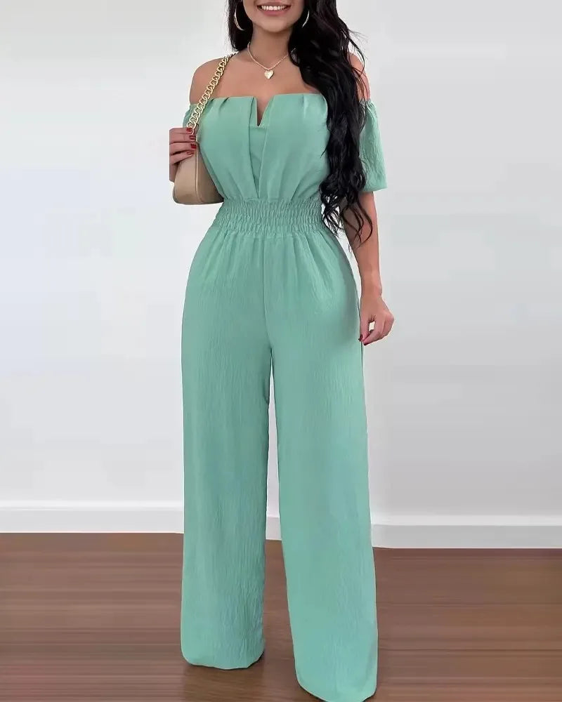 Off Shoulder Wide-Leg Jumpsuit 