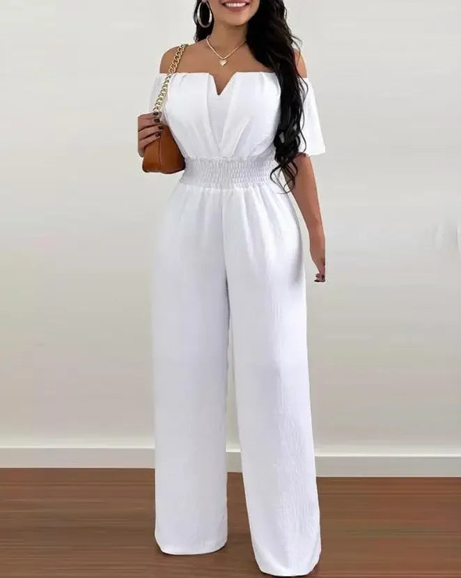 Off Shoulder Wide-Leg Jumpsuit 