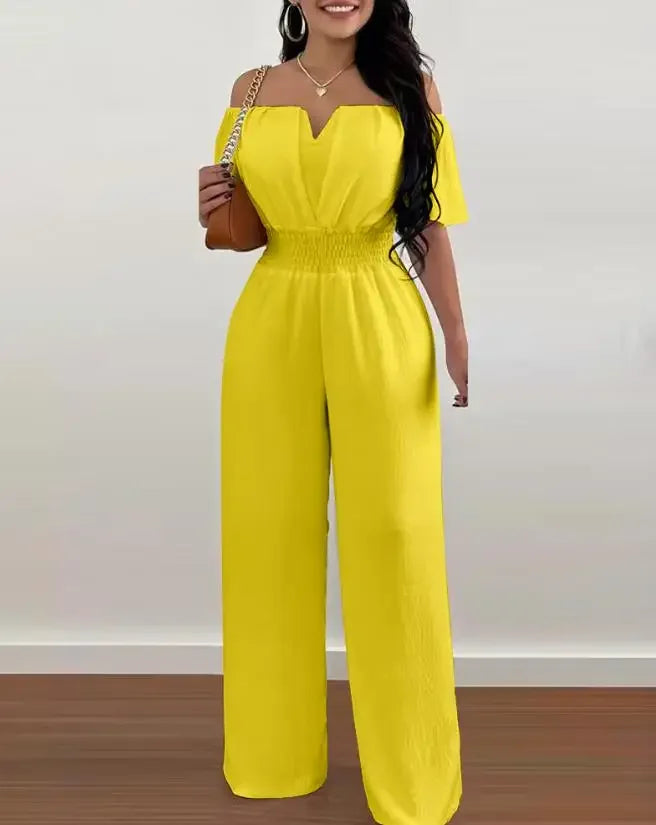 Off Shoulder Wide-Leg Jumpsuit 