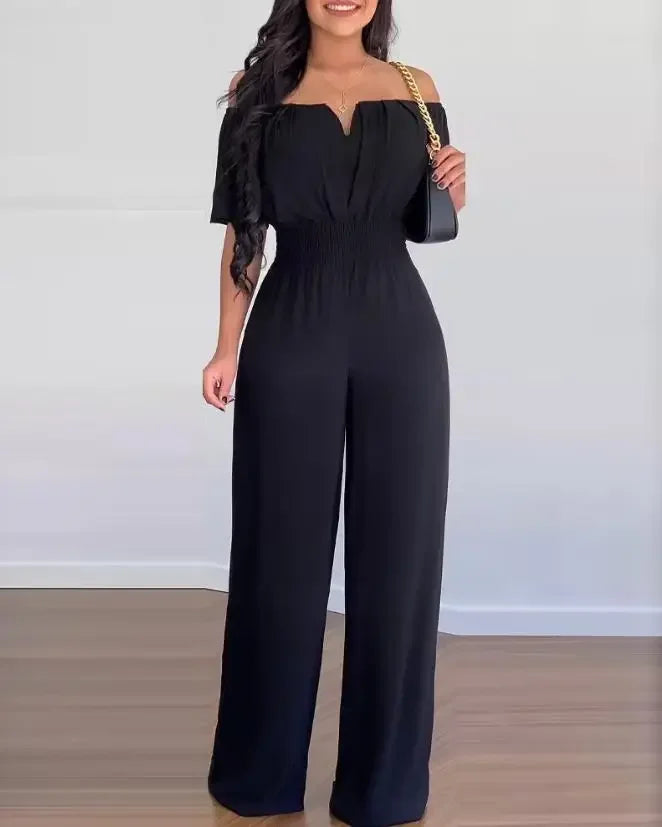 Off Shoulder Wide-Leg Jumpsuit 