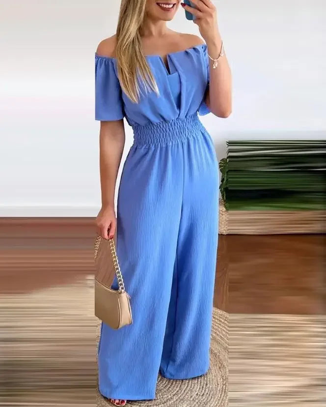 Off Shoulder Wide-Leg Jumpsuit 