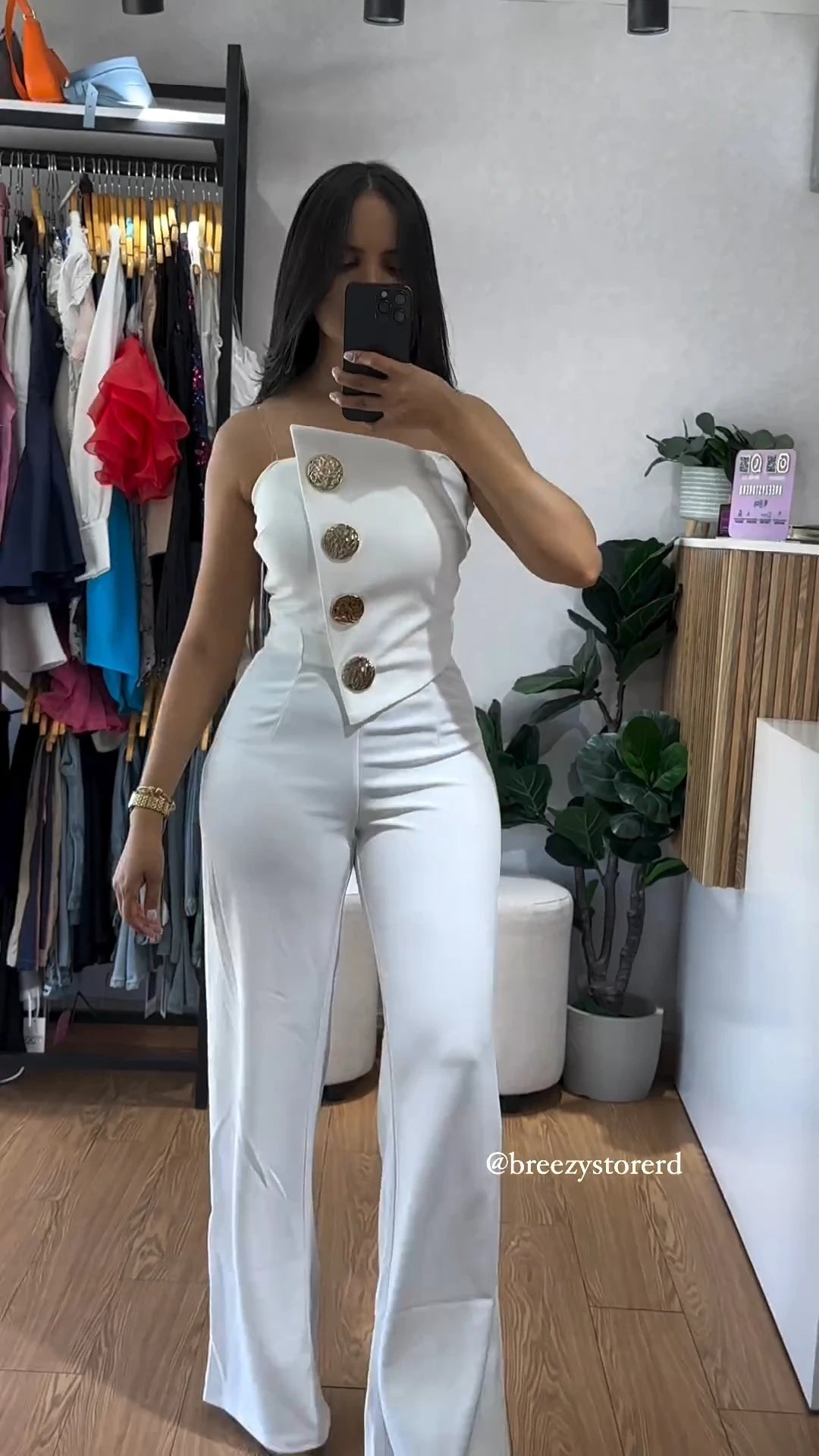 RFORX PANS Asymmetrical Strapless Jumpsuit