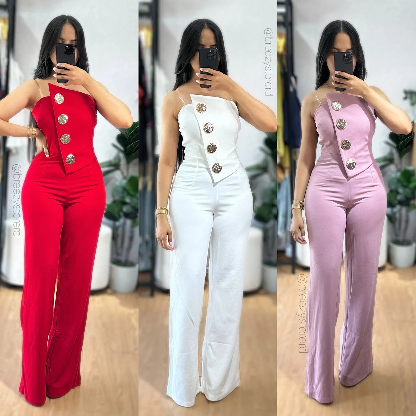 RFORX PANS Asymmetrical Strapless Jumpsuit
