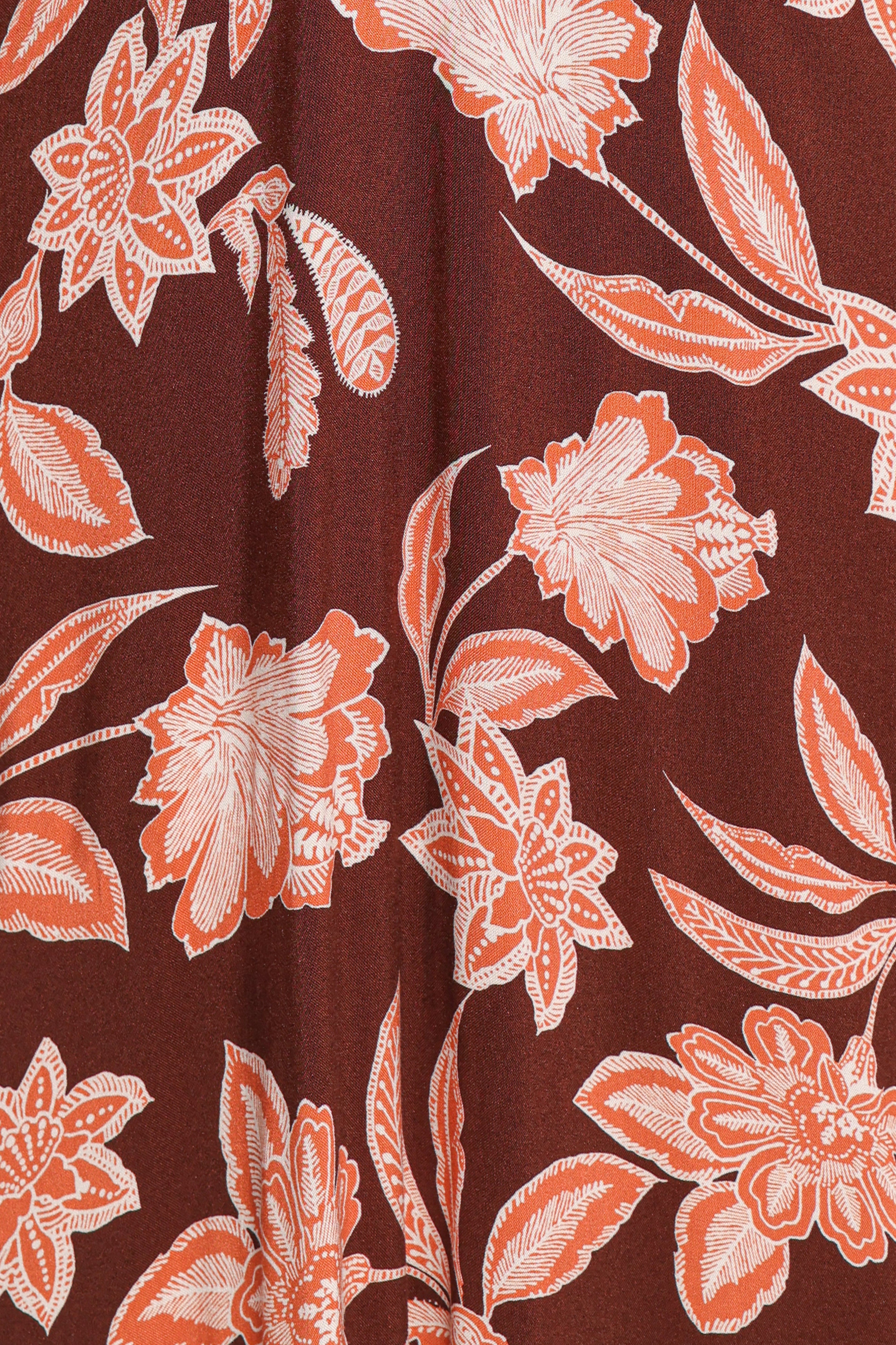 Yolande Midi Dress - Orange Floral