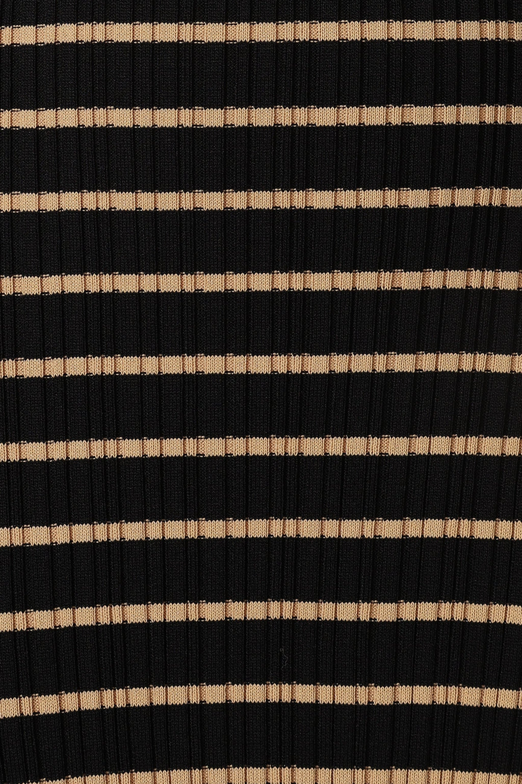 Striped Midi Dress - Black Beige